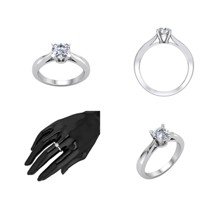 Divya Creations - Anillo de Plata 925 con Diamante Cultivado en Laboratorio de Alta Calidad para Mujer, Chapado en Rodio, Color E, Lujo, 0.5 ct, Corte Brillante, Certificado IGI - Product Image 2