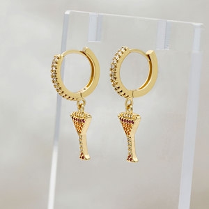 Gold Plated 925 Sterling <b>Silver</b> <b>Dangle</b> <b>Earrings</b> Trendy Fashion for Woman Multi Color cz Gemstone Jewelry Wedding Gift Wholesale - Product Image 2