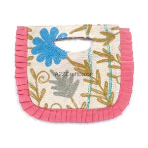 Indian Fashion Bohemian Style Designer Women Kantha Clutch Messenger Shoulder <b>Bag</b> Handmade Ruffles Landscape Pattern <b>Foldable</b> - Product Image 1