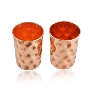 Plain GlossyCopper Water Bottle Hammered Finish Screw-On Lid Leakproof Reusable Travel <b>Mug</b> Unisex Luxury Design Single Wall - Product Image 6