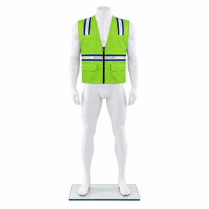 Gilet de sécurité réfléchissant à haute visibilité, design à bandes, polyester, vêtements de travail unisexes, construction, sécurité personnelle, CE/EU - Product Image 2