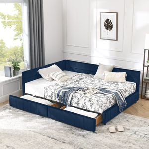 Full Size Tufted <b>Bed</b> Frame with <b>Storage</b> Comfortable Upholstered <b>Sofa</b> <b>Bed</b> Includes Backrest and Armrests for Bedroo - Product Image 1