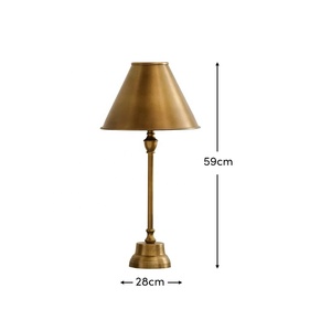 Lampe de table en métal Regal Spire avec abat-jour conique en fer, base sur pied robuste, éclairage d'ambiance chaleureux pour intérieurs élégants - Product Image 6