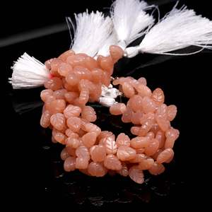 Cuentas de Piedra Lunar Naranja AAA en Forma de Hoja, Cuentas de Piedra Preciosa Talladas a Mano para Joyería, Cuentas de Piedra Lunar Naranja Natural de 10-11 mm - Product Image 4