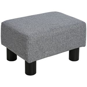 Pouf Cubo Antico in Tessuto Lino Grigio da 16 Pollici, Versatile Poggiapiedi con Funzione Contenitore per Ingresso, Camera da Letto, Appartamento - Product Image 1