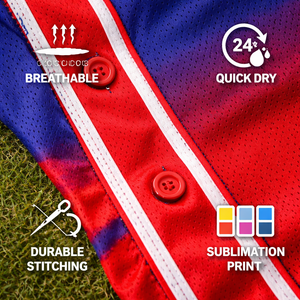 Camiseta de béisbol personalizada para escuelas, de secado rápido, transpirable, 100% poliéster, con nombre y número del jugador sublimados. - Product Image 2