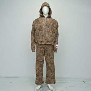 Chándal Unisex con Capucha y Estampado de Leopardo, Talla Grande, Manga Larga, Cierre con Cordón, Corte Regular, Informal, Invierno, Ecológico, Transpirable - Product Image 1