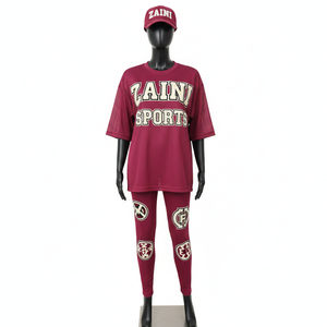 Conjunto de camiseta de malla de alta calidad y leggings elásticos para mujer, tela suave y transpirable de 160 GSM con logotipo personalizado, conjuntos para mujer - Product Image 6