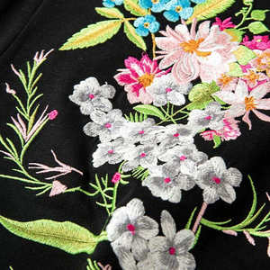 Floral Embroidery Streetwear Oversized T-Shirt for Men's Drop Shoulder <b>Half</b> Sleeves O-Neck Custom Branding Loose Fit Tee Shirts - Product Image 2