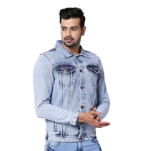 LIMOS SPORTS Spring Breathable Hip Hop Style <b>Denim</b> Workwear <b>Jacket</b> for Men Polyester/Cotton Fabric Regular Fit - Product Image 3