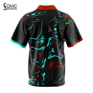 Camiseta de Boliche Personalizada, Camisetas de Boliche Económicas para Equipos, Impresión por Sublimación, Logotipo OEM, Cierre de Cremallera de un Cuarto para Billar y Dardos - Product Image 4