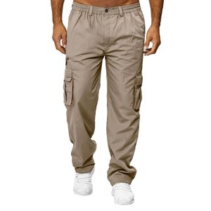 Pantalones Jogger Cargo Beige para Hombre, Pantalones Casuales Ligeros con Bolsillos Laterales y Dobladillo Elástico - Product Image 2