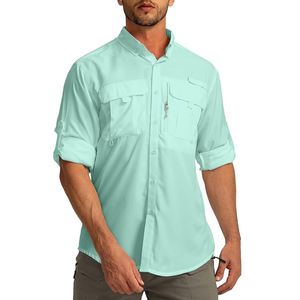 Chemise de camping respirante, imprimée, coupe-vent, imperméable, antibactérienne, en polyester et élasthanne, UPF 50, 180g, pour activités de plein air et protection solaire - Product Image 1