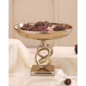Cuenco de metal con base retorcida, superficie pulida, diseño glamuroso para servir comida, plato decorativo para fiestas a precio competitivo. - Product Image 1