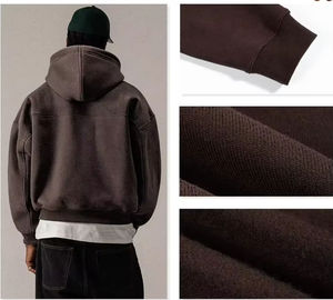 เสื้อฮู้ดโอเวอร์ไซส์ผู้ชาย ผ้าฝ้าย 100% เฟรนช์เทอร์รี่ ล้างสีแบบแอซิดวอช เป็นมิตรกับสิ่งแวดล้อม เสื้อผ้าลำลองสำหรับฤดูหนาว ระบายอากาศได้ดี ผ้าถัก - Product Image 6
