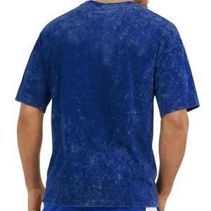 เสื้อยืดพิมพ์ลายทรงหลวมสำหรับผู้ชาย ผ้าฝ้ายทอคุณภาพสูง 100% ระบายอากาศได้ดี เป็นมิตรกับสิ่งแวดล้อม สไตล์สตรีทแวร์แบบกำหนดเอง ลวดลายปักนูน ล้างสีแบบแอซิดวอช - Product Image 3