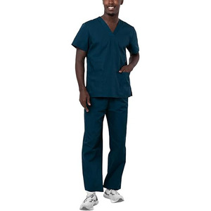 Unisex White <b>Scrub</b> Sets Cotton Polyester Woven Hospital Uniforms for Doctors Nurses Comfortable Fit Pants Included - Product Image 6