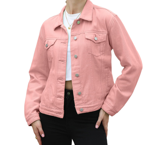 Denim Jacket Women's Eco-friendly Quick Dry & Breathable Cotton Blend WomenCasual Wear Denim Jacket Outing To Wear Custom Color - Product Image 1