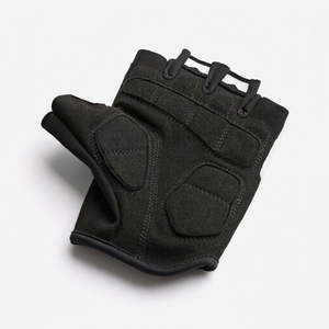 Gants de cyclisme mi-doigts antidérapants blancs en polyester respirant avec rembourrage et fermeture auto-agrippante unisexe pour l'été - Product Image 4