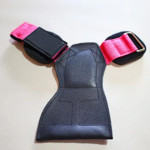 ที่จับมือสำหรับออกกำลังกายแบบ Heavy Duty สำหรับบาร์โหน ครอสฟิต อุปกรณ์ออกกำลังกายในยิม พร้อมสายรัดข้อมือและหนังหุ้มที่แข็งแรง - Product Image 4