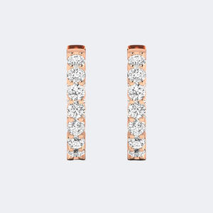 Pendientes de aro con barra de corte redondo de 2.60 CTW - Product Image 3