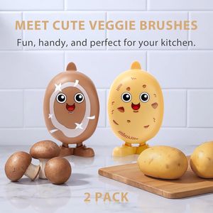 Set di 2 Spazzole per Pulire Patate e Funghi, Spazzola per Lavaggio Frutta e Verdura, Strumento per la Pulizia degli Alimenti - Product Image 4