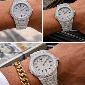 High Shine Moissanite <b>Diamond</b> <b>Watch</b> with Classic Round Dial &Soft Strap for Modern Fashion Lovers Gift Idea from Indian Supplier - Product Image 3
