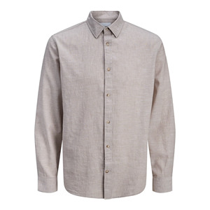 เสื้อเชิ้ตแขนยาวผู้ชายทรงเข้ารูปผ้าฝ้าย 100% สไตล์ลำลองสำหรับฤดูใบไม้ร่วง ผลิตจากวัสดุที่เป็นมิตรต่อสิ่งแวดล้อม แห้งเร็ว ระบายอากาศได้ดี ปกเสื้อแบบพับได้ - Product Image 4
