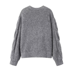 เสื้อสเวตเตอร์ผู้หญิงแบบสั่งทำ คอกลม แขนยาว สีพื้น ถักมือ ระบายอากาศได้ดี สไตล์ลำลอง พิมพ์ลายดิจิทัล มีกระเป๋า โลโก้ด้านหน้า - Product Image 6