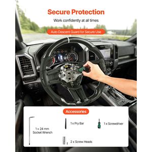 Volante a D in fibra di carbonio con fondo piatto per Ford Mustang 2010-2014, con impugnatura in pelle e texture antiscivolo - Product Image 6