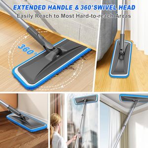 Mopa Plana de Microfibra BPAWA para Pisos de Madera, Cocina y Hogar - 4 Almohadillas Lavables para Limpiar Pisos de Laminado, Madera, Azulejos y Vinilo - Product Image 4