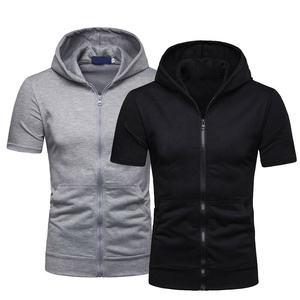 Oferta Caliente: Sudadera con Capucha Ajustada de Manga Corta para Gimnasio y Culturismo, Venta al por Mayor, Personalizada, Barata, Transpirable para Hombre - Product Image 5