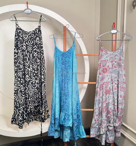 ¡Novedad de 2025! Mini vestido bohemio con tirantes finos para mujer, dobladillo con volantes, ropa de playa de verano, vestido informal ligero con estampado Floral - Product Image 5