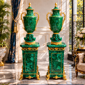 Handmade malachite decorative item malachite desk <b>decor</b> luxury item malachite ornamental stone <b>decor</b> green malachite luxury - Product Image 2