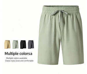 Factory Direct Custom Mesh Summer Shorts Men Custom Logo Lightweight Cotton <b>Athletic</b> Casual Baggy Quick Dry Drawstring Closure - Product Image 4