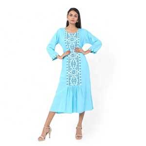 ROBE MAXI COURTE IMPRIMÉE CAFTAN FEMME DÉCONTRACTÉE ÉLÉGANTE FORMÉE ARABE JALABIYA TENDANCE ROBE CAFTAN COUPE SLIM - Product Image 3