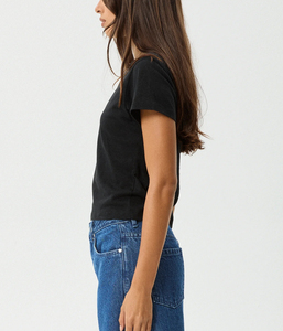 Camiseta Corta de Mujer, Cuello Redondo, Manga Corta, Ajustada, de Algodón Jersey, Informal, para Primavera y Verano, Uso Diario - Product Image 4