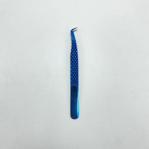 Pinzas para pestañas de acero inoxidable de nuevo estilo 2025, pinzas de extensión de pestañas sostenibles de Plasma azul con puntas de fibra de volumen - Product Image 2
