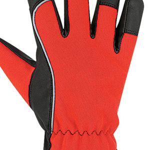 Gants de sécurité polyvalents avec bouts des doigts texturés, bracelet élastique antidérapant, gants de travail en cuir PU, rouge et noir - Product Image 6