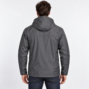 Impermeable Personalizado con Capucha para Invierno, Chaqueta Ligera Cortavientos de Poliéster con Cuello Alto y Bolsillos Delanteros para Caminar al Aire Libre - Product Image 6