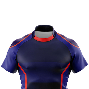 Camiseta de Rugby Corta de Marca Privada, Transpirable, 100% Poliéster, Color Sólido, Servicio OEM/ODM, Impresión por Sublimación Profesional Personalizada - Product Image 5