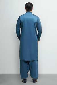 Ensemble pour homme grande taille, salwar kameez brodé pour les occasions de mariage, design ethnique moderne, en soie et rayonne - Product Image 2