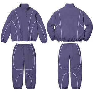 Custom Training Jogging <b>Wind</b> <b>Breaker</b> Jacket Sweatpants Drawstring Hooded Casual Solid Breathable Quick Dry Loose Fit Heavyweight - Product Image 3