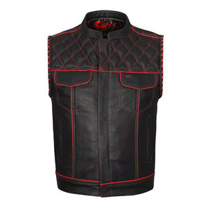 Gilet de moto en cuir respirant pour homme, personnalisable, grande taille, col rond, pour l'hiver – Vente en gros - Product Image 1