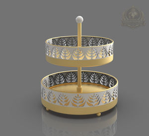 Soporte y Bandeja de Servicio de Lujo de 2 Niveles de Acero Inoxidable Ecológico para Exhibición de Café y Postres - Product Image 4