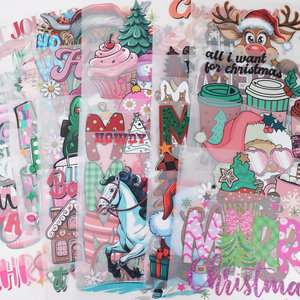Venta al por mayor etiqueta adhesiva de diseño personalizado Transferencia de planchado impermeable lavable Navidad Dtf transferencia de calor para camiseta bolsa con capucha - Product Image 1