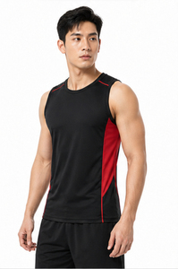 Débardeur sans manches en tricot bleu roi pour homme, col rond, uni, décontracté, séchage rapide - Product Image 5