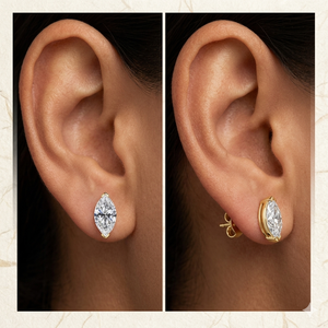 Women's <b>Cute</b> Water Drop Fashion Jewelry 925 Silver Custom HPHT CVD Solitaire Marquise Lab Grown Diamond Engagement Stud <b>Earrings</b> - Product Image 2