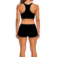 Shorts de sport élastiques taille haute respirants, effet sculptant et rehausseur de hanches, motif uni, ensemble 2 pièces en Spandex/Coton