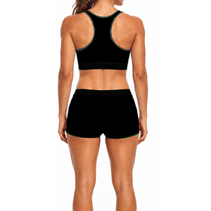 Shorts Deportivos Elásticos de Cintura Alta, Transpirables, Moldeadores de Cintura, Levanta Glúteos, Diseño Sólido, Conjunto de 2 Piezas, Spandex/Algodón - Product Image 2
